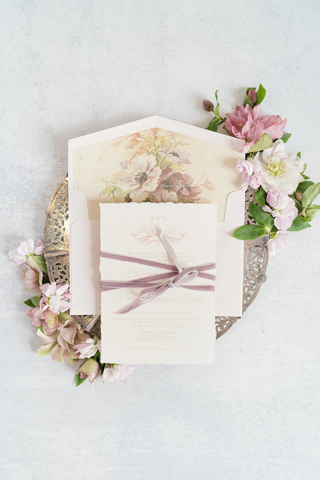 Detailed floral tablescape